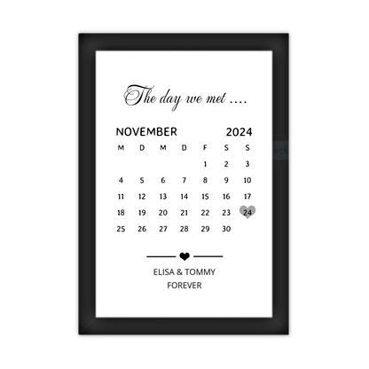 "OUR FIRST MET ..." Kalenderposter für Paare | Geschenk Valentinstag | Hochzeitstag | Jahrestag