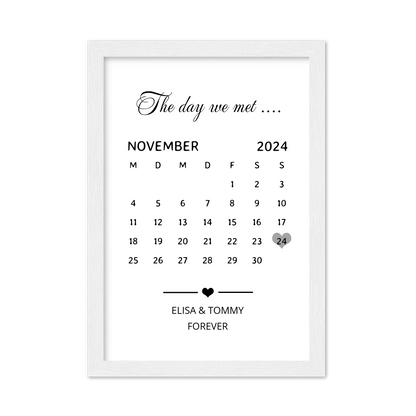 "OUR FIRST MET ..." Kalenderposter für Paare | Geschenk Valentinstag | Hochzeitstag | Jahrestag