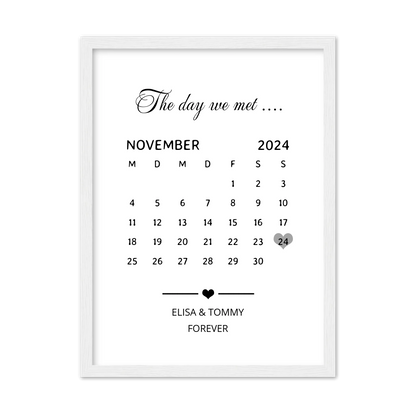 "OUR FIRST MET ..." Kalenderposter für Paare | Geschenk Valentinstag | Hochzeitstag | Jahrestag