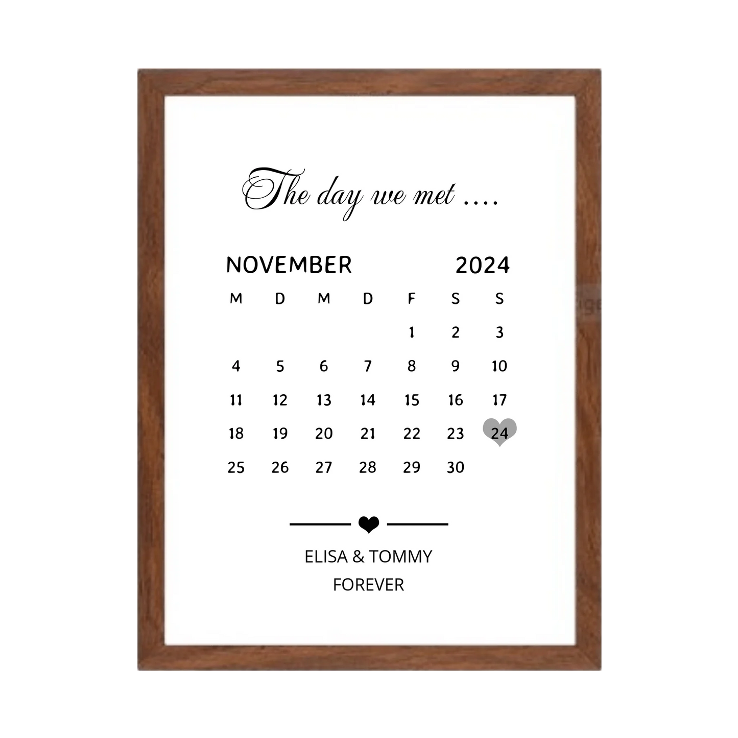 "OUR FIRST MET ..." Kalenderposter für Paare | Geschenk Valentinstag | Hochzeitstag | Jahrestag