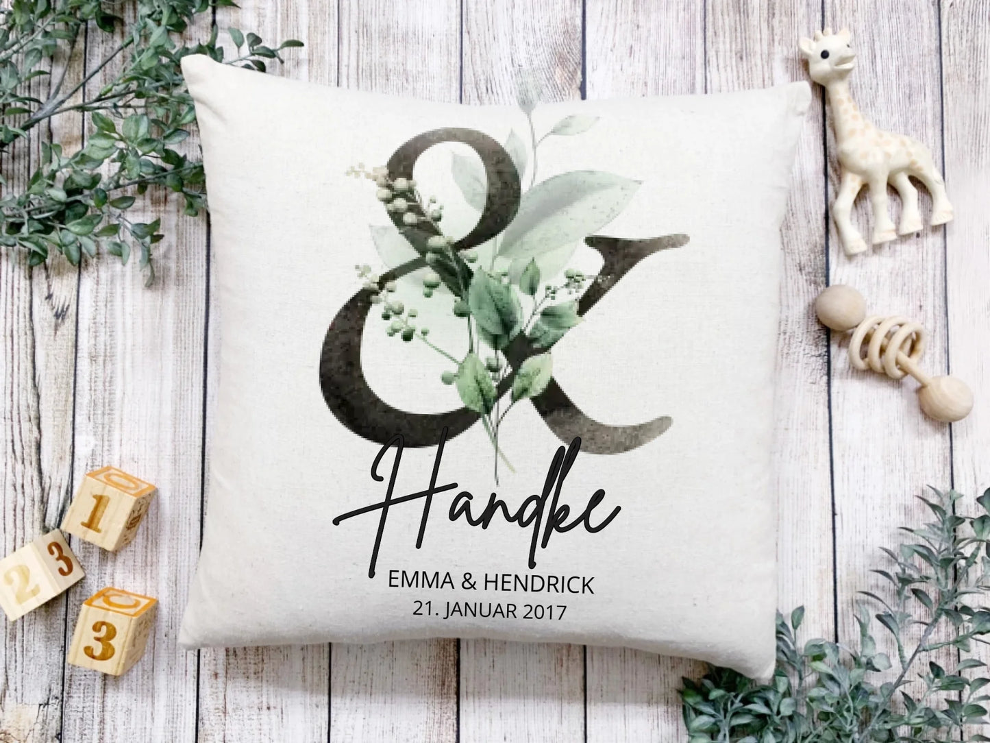 Personalisiertes Hochzeitsgeschenk Ambersand mit Namen und Datum