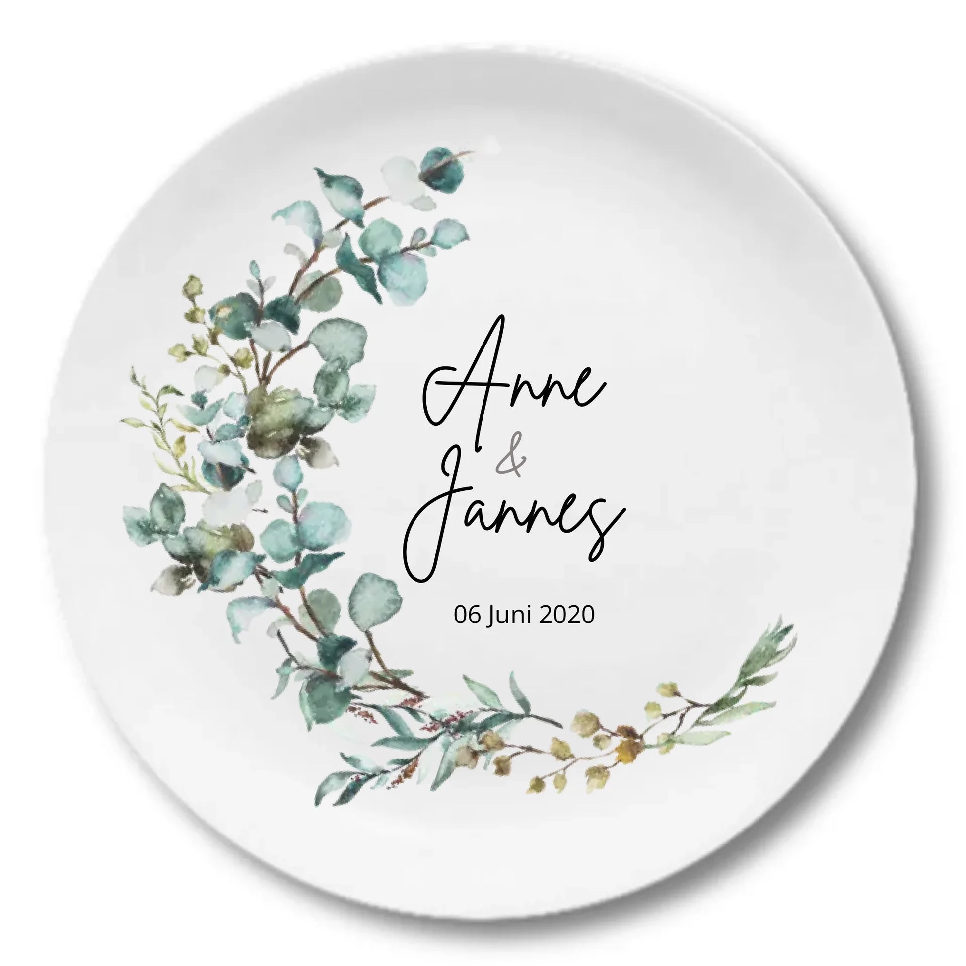 Hochzeitsteller mit Motiv