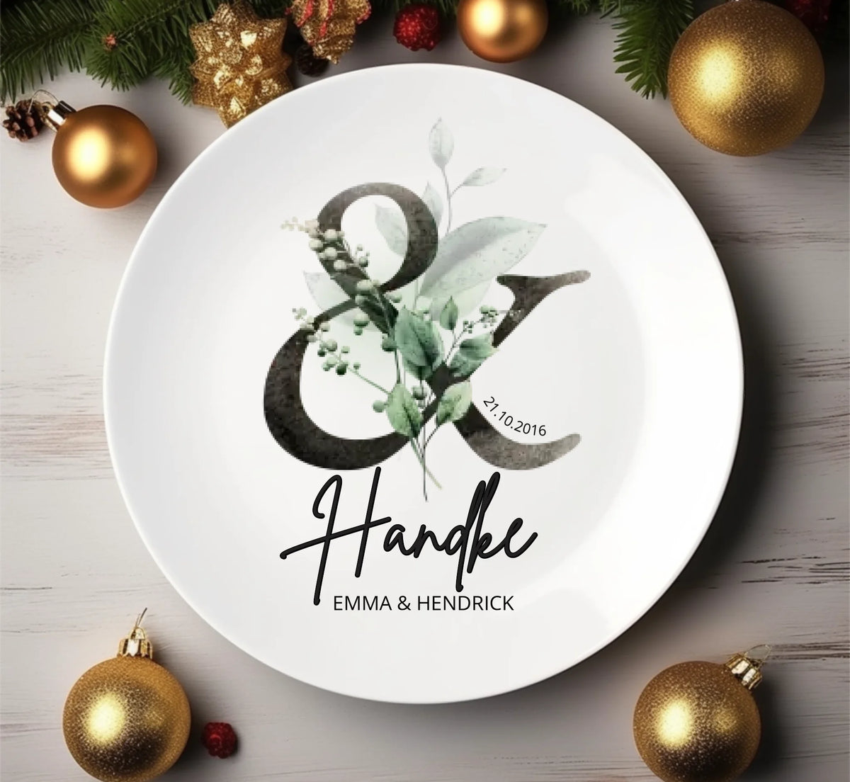 Monogramm Hochzeitsteller personalisiert, Melaminteller mit Namen, Brautpaar Geschenk zur Hochzeit