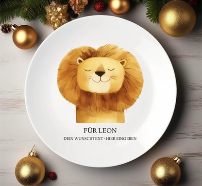 Personalisierter Kinderteller mit Safari Tieren, Bauernhoftiere, Eichhörnchen | Geschenk Geburtstag, Einschulung