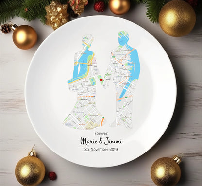 Personalisierter Hochzeitsteller mit Namen & Datum, Geschenk zur Hochzeit, Geschenk Brautpaar, ideal als Gästeteller