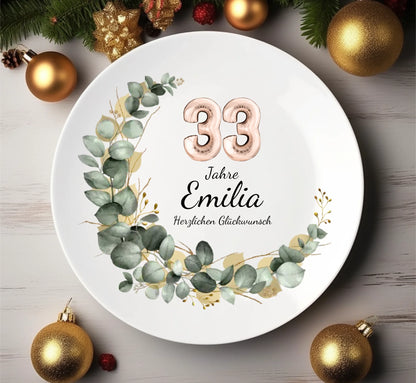 Geburtstagsteller mit Namen personalisiert, Geschenk Geburtstag für für Freunde & Familie | ideal als Gästeteller