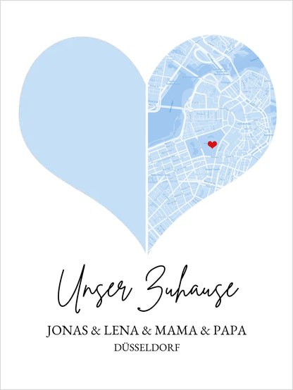 Muttertagsgeschenk Vatertagsgeschenk Geburtstagsgeschenk | Zuhause FAMILIE Poster | Fotoposter Koordinaten Stadtkarte
