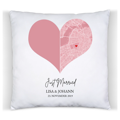 Fotokissen Hochzeitsgeschenk für das Brautpaar | Deko Geschenk mit Namen und Datum personalisiert