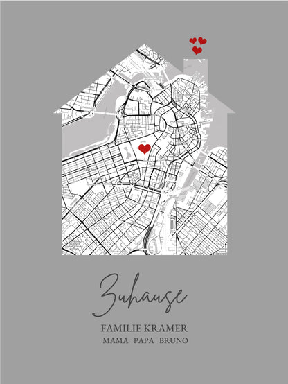 Einweihungsgeschenk Zuhause Poster Geschenk Einzug  Haus Wohnung |  Koordinaten Bild | Richtfest Hausbau