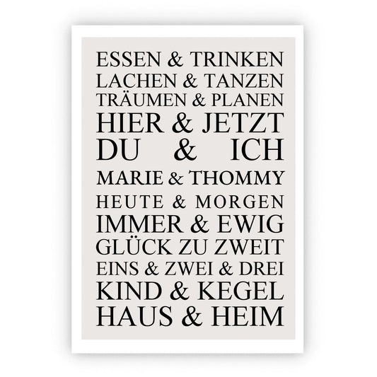 Zeitraum-Kunstdruck -Hochzeitsgeschenk personalisiertes Hochzeitsposter. Geschenk Hochzeit