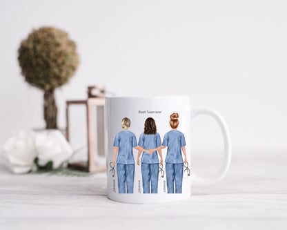 Personalisiertes Tasse 3 Beste Krankenschwestern Geschenk, Team Tasse,  Kaffeebecher