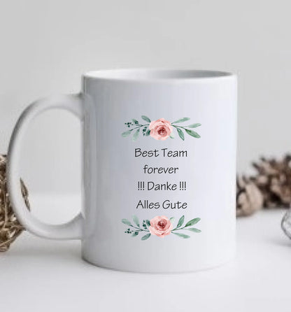 4 Beste Krankenschwester Team Tasse, Personalisierter Kaffeebecher, Danke Geschenkidee Kollegin, Tassendruck, Pflegerin, Ärztin