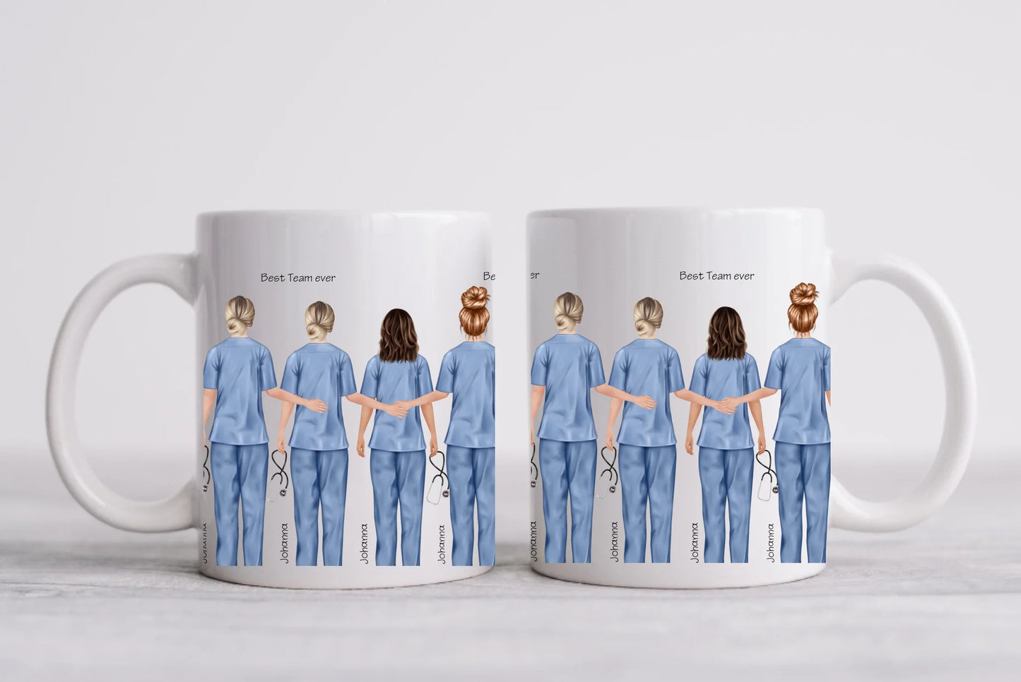 8 Beste Krankenschwester Team Tasse, Personalisierter Kaffeebecher, Geschenkidee Kollegin, Tassendruck, Pflegerin, Ärztin