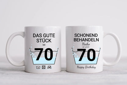 70. Geburtstag Geschenk personalisiert | Schonend Behandeln | Das gute Stück ist 70 Jahre | Tasse Geschenk Frau Mann Geburtstagsgeschenk