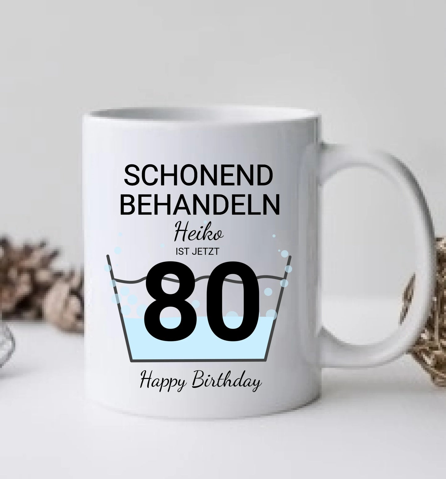 80. Geburtstag Geschenk personalisiert | Schonend Behandeln | Das gute Stück ist 80 Jahre | Tasse Geschenk Frau Mann Geburtstagsgeschenk