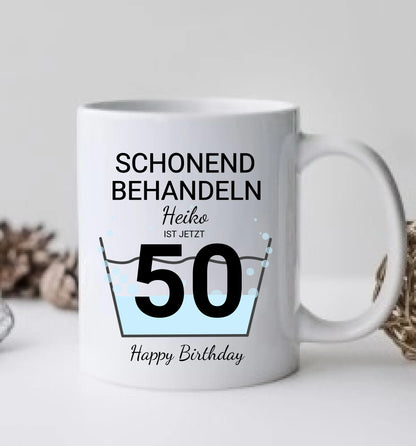 50. Geburtstag Geschenk personalisiert | Schonend Behandeln | Das gute Stück ist 50 Jahre | Tasse Geschenk Frau Mann Geburtstagsgeschenk