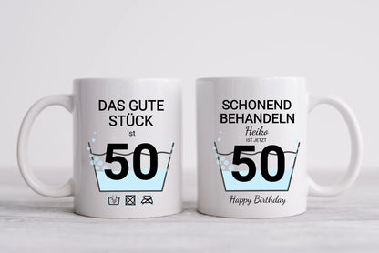 50. Geburtstag Geschenk personalisiert | Schonend Behandeln | Das gute Stück ist 50 Jahre | Tasse Geschenk Frau Mann Geburtstagsgeschenk