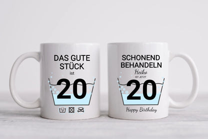 20. Geburtstag Geschenk personalisiert | Schonend Behandeln | Das gute Stück ist 20 Jahre | Tasse Geschenk Frau Mann Geburtstagsgeschenk
