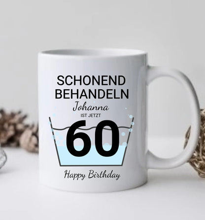 60. Geburtstag Geschenk personalisiert | Schonend Behandeln | Das gute Stück ist 60 Jahre | Tasse Geschenk Frau Mann Geburtstagsgeschenk