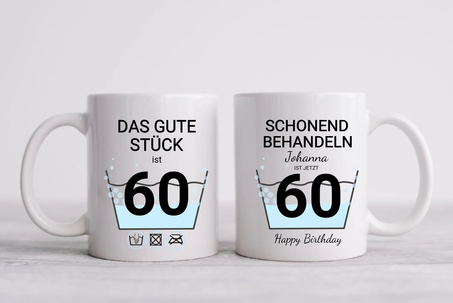 60. Geburtstag Geschenk personalisiert | Schonend Behandeln | Das gute Stück ist 60 Jahre | Tasse Geschenk Frau Mann Geburtstagsgeschenk