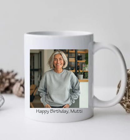 Fototasse 52. Geburtstag | Schonend Behandeln | Das gute Stück | Tasse Geschenk Mama, Mutter, Mutti Geburtstagsgeschenk mit Foto