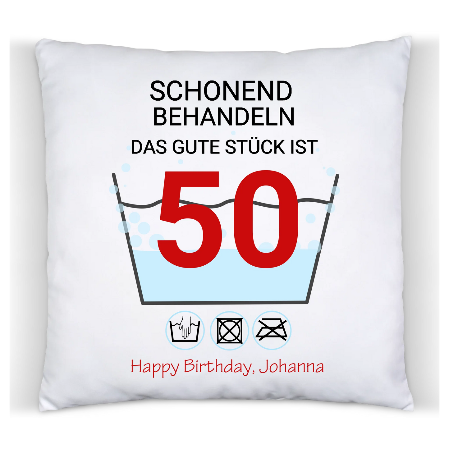 50. Geburtstag Geschenk Kissen personalisiert | Schonend Behandeln | Das gute Stück ist 50 Jahre | Geschenk Frau Mann Geburtstagsgeschenk