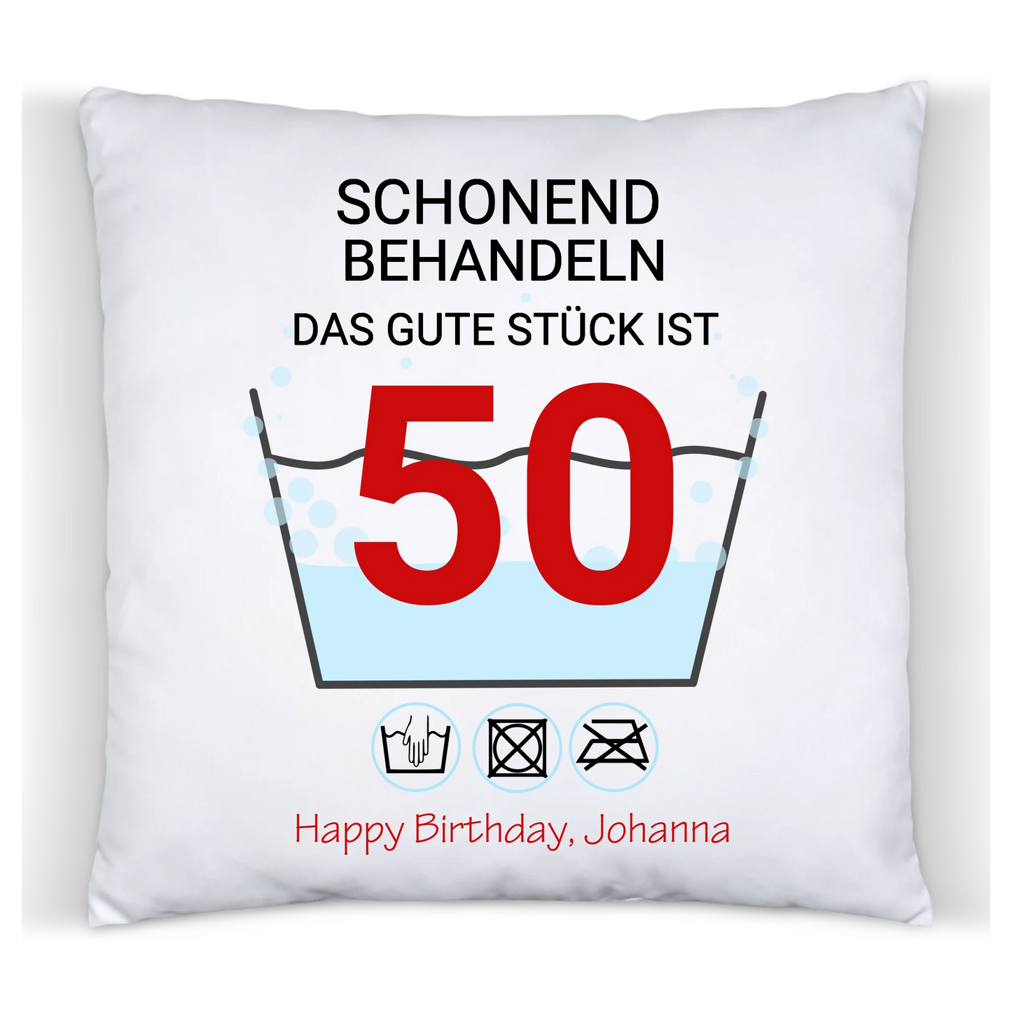 50. Geburtstag Geschenk Kissen personalisiert | Schonend Behandeln | Das gute Stück ist 50 Jahre | Geschenk Frau Mann Geburtstagsgeschenk