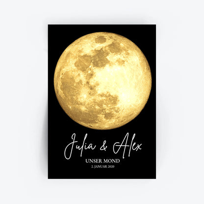 Personalisiertes Mondphasen-Poster - Hochzeit, Jahrestag, Valentinstag oder besonderem Datum