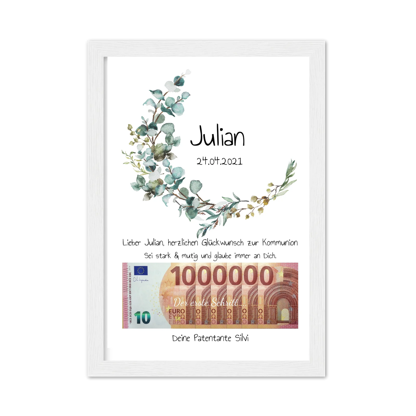 Geldgeschenk Wunscherfüller - Personalisiertes Geschenk, Geldgeschenk zum Geburtstag, Jugendweihe, Kommunion, Konfirmation, Geburtstagsgeschenk 1. Million