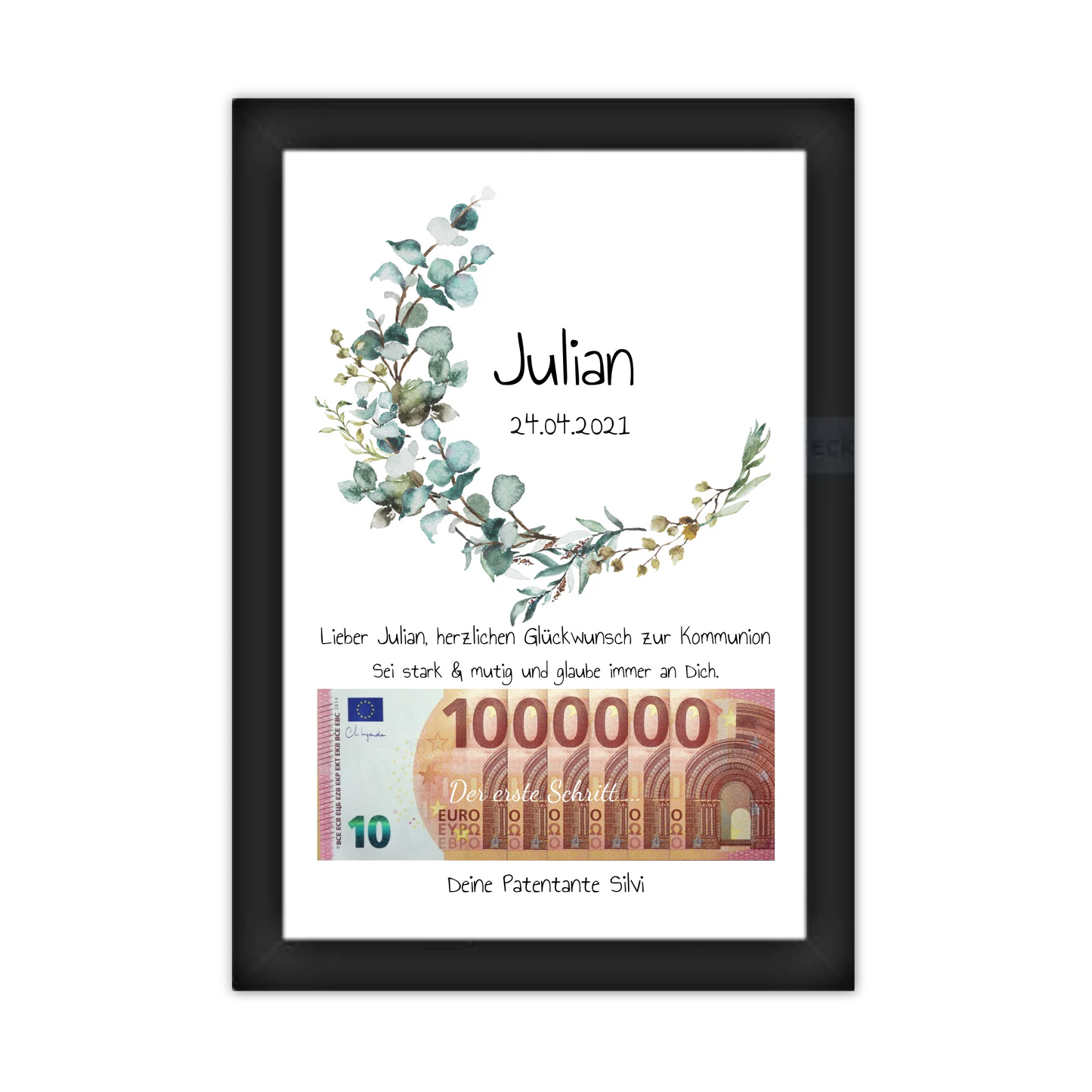 Geldgeschenk Wunscherfüller - Personalisiertes Geschenk, Geldgeschenk zum Geburtstag, Jugendweihe, Kommunion, Konfirmation, Geburtstagsgeschenk 1. Million