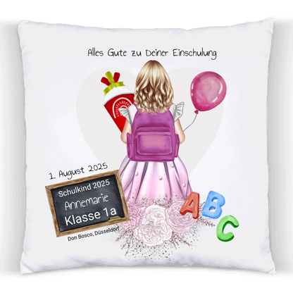 Schulkind 2025 - Einsschulungsgeschenk personalisiertes Kissen