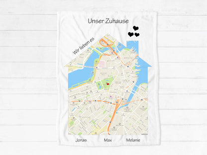 Zuhause - kuschelige Fleece-Decke - Geburtstagsgeschenk - Weihnachtsgeschenk