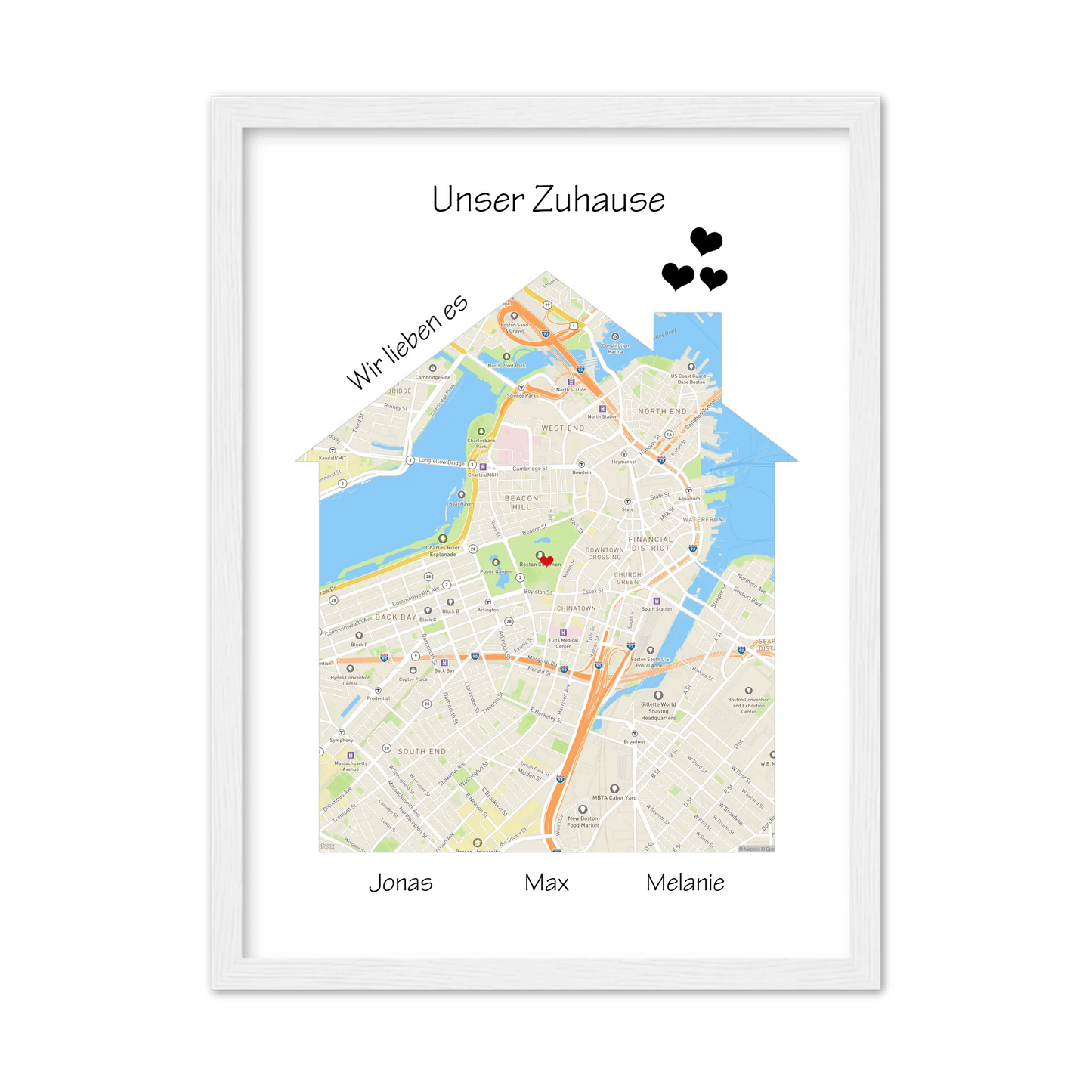 "Unser Zuhause" Poster als Einzugsgeschenk in Wohnung, Haus, Richtfest