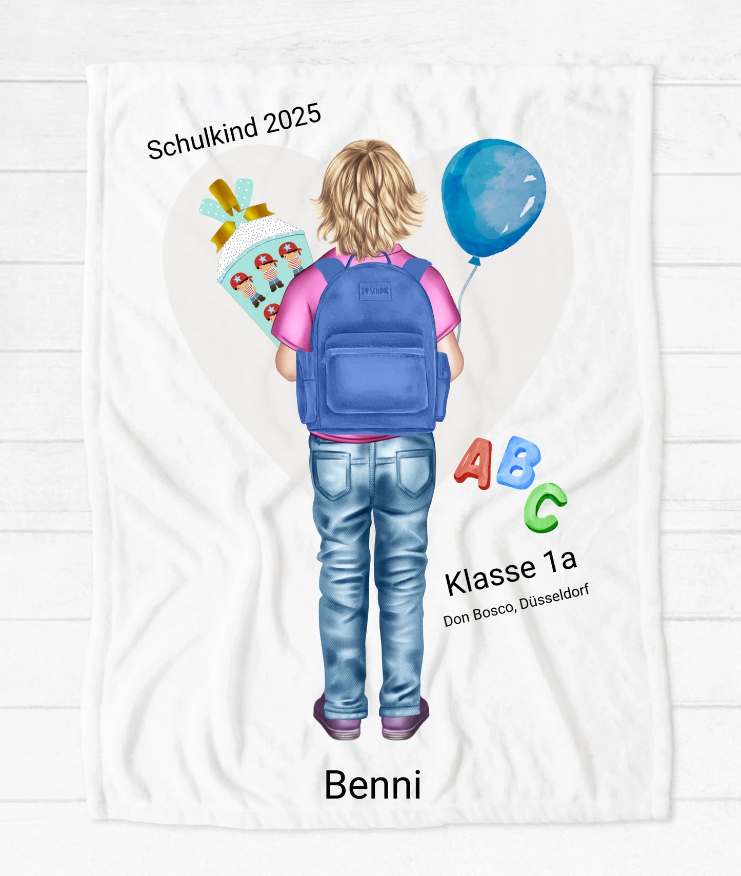 Einschulungsgeschenk oder Geburtstagsgeschenk | Kuschelige Kinderdecke Junge personalisiert | Kinderzimmerdeko