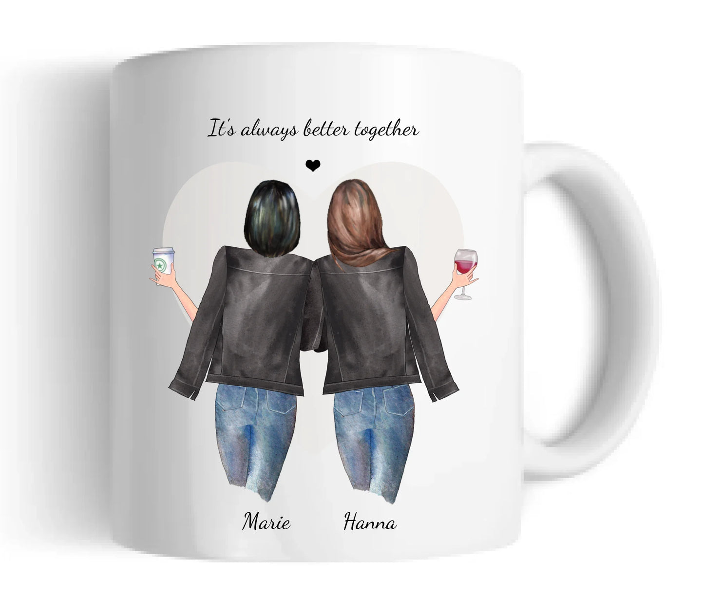 Personalisiertes Geschenk 2 Beste Freundinnen Tasse - Geburtstagsgeschenk, Weihnachtsgeschenk