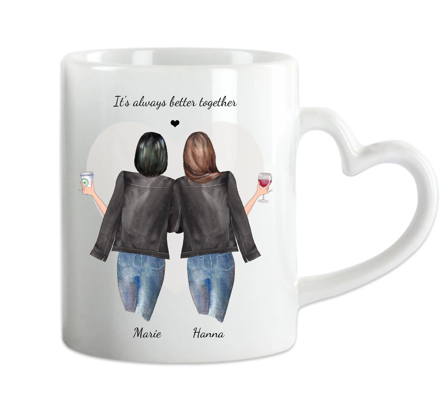 Personalisiertes Geschenk 2 Beste Freundinnen Tasse - Geburtstagsgeschenk, Weihnachtsgeschenk