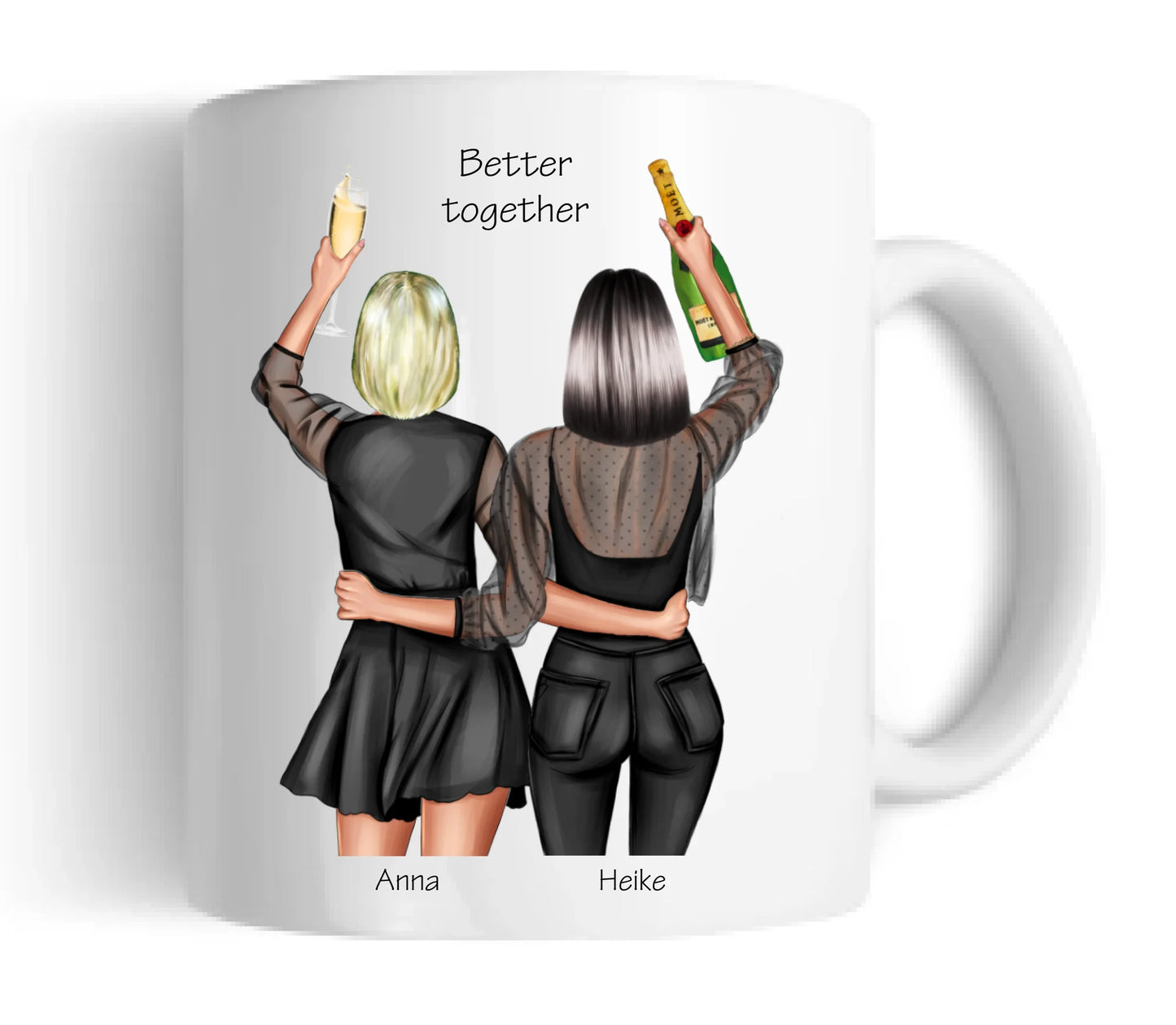 Geschenk Freundin personalisierte Tasse -  2 Beste Freundinnen Tasse - Geburtstagsgeschenk Frau, Weihnachtsgeschenk