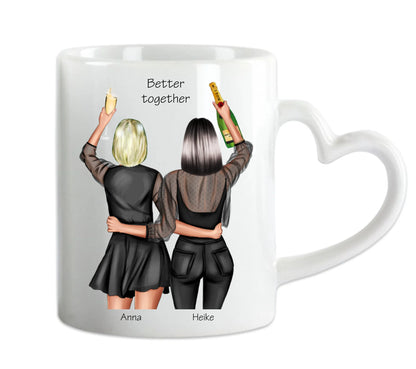Geschenk Freundin personalisierte Tasse -  2 Beste Freundinnen Tasse - Geburtstagsgeschenk Frau, Weihnachtsgeschenk