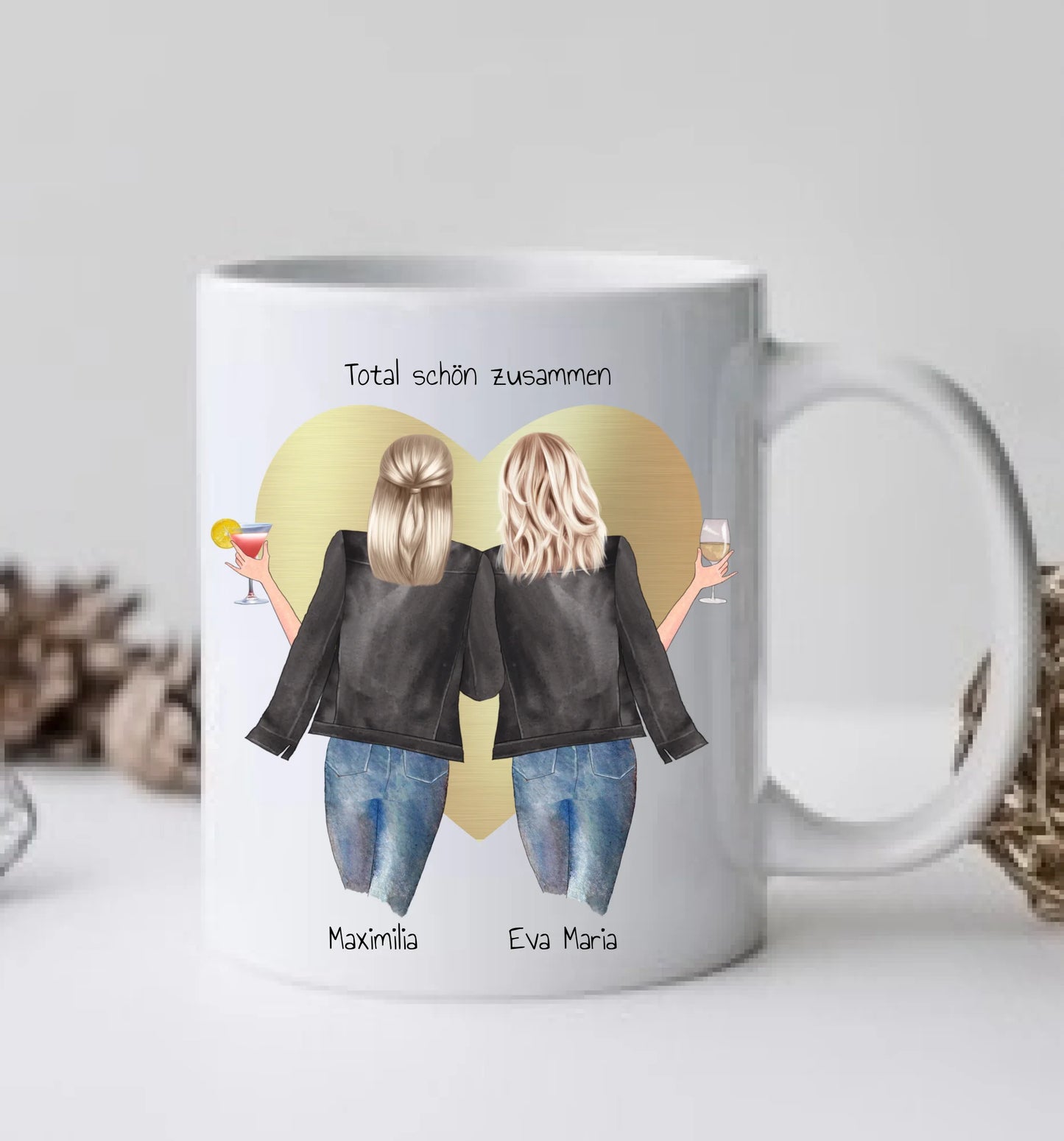 2 Beste Freundin Geschenk personalisierte Tasse mit Spruch / Freundinnen Geburtstagsgeschenk / gift for your bestie