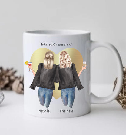 2 Beste Freundin Geschenk personalisierte Tasse mit Spruch / Freundinnen Geburtstagsgeschenk / gift for your bestie