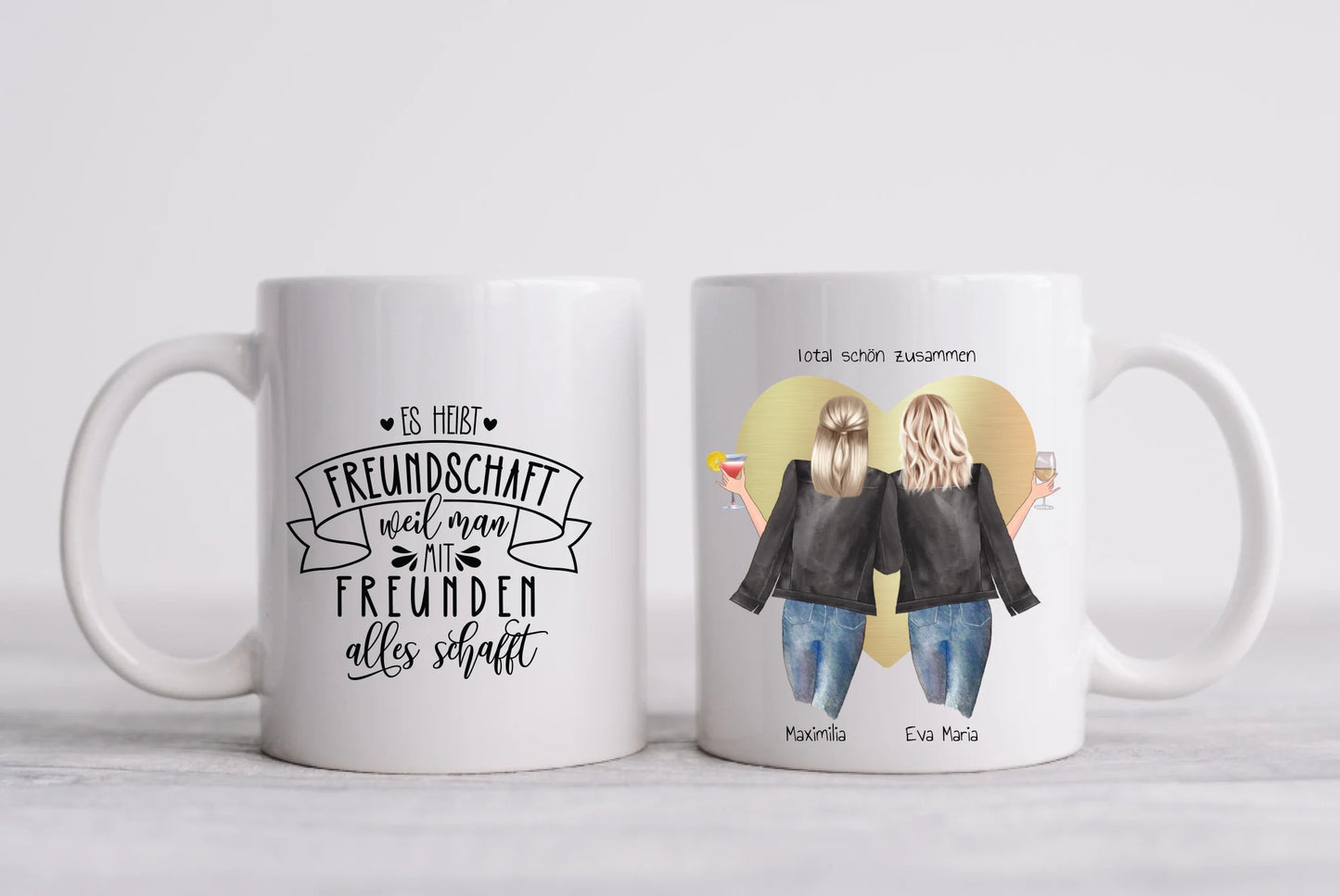 2 Beste Freundin Geschenk personalisierte Tasse mit Spruch / Freundinnen Geburtstagsgeschenk / gift for your bestie