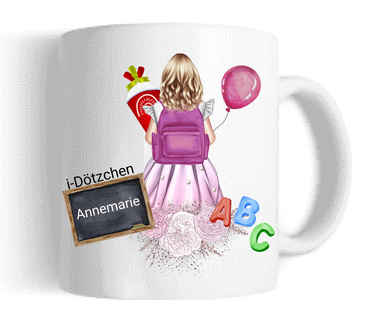 Personalisierte Tasse-Schulkind 2025-Personalisiertes Geschenk zur Einschulung Tasse für Mädchen - Einschulungsgeschenk | Kindertasse