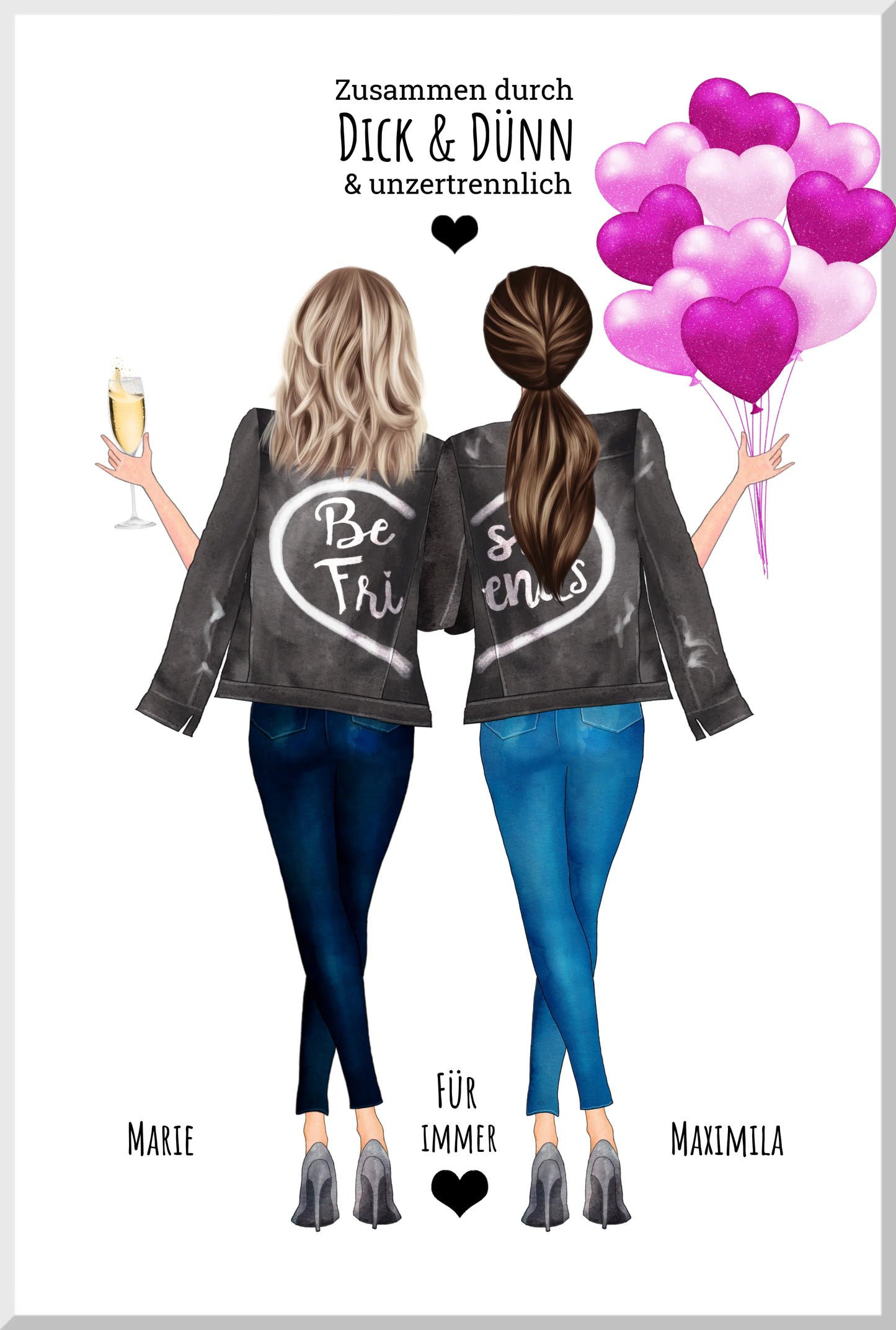 Beste Freundin Bild Geschenk ♥ Poster Geburtstagsgeschenk auch für Schwester & Mama