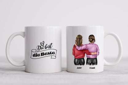 BFF- Besties forever | Beste Freundin Geschenk Tasse personalisiert für Mädchen