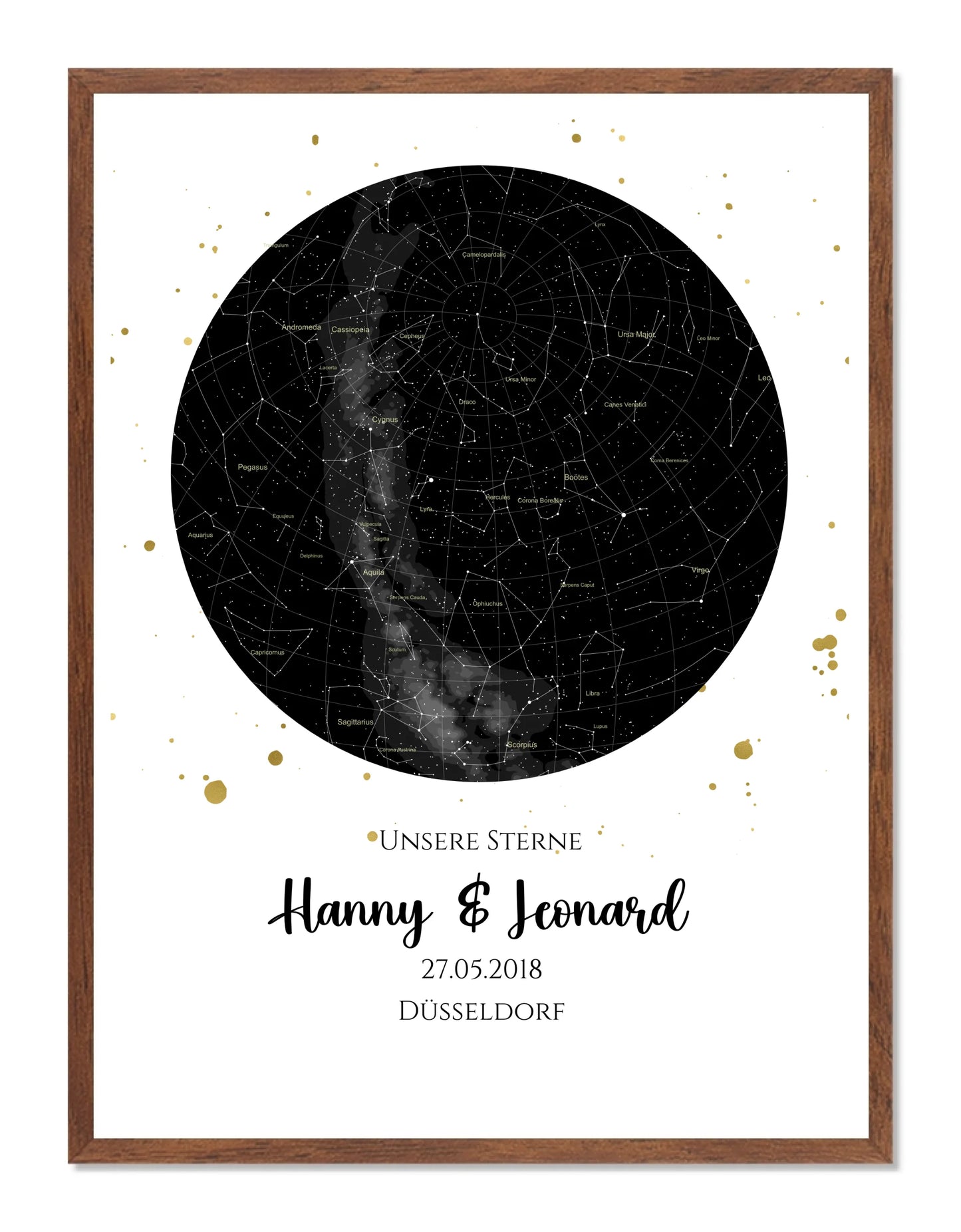 Hochzeitsgeschenk | Personalisierte Sternkarte |  Sternenbild Poster | Sternkarte Geschenk zur Hochzeit, zur Geburt, zur Taufe | Geschenk Brautpaar