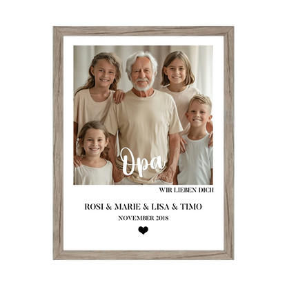 "Opa" Großvater Fotoposter Geschenk von Enkelkinder