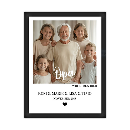 "Opa" Großvater Fotoposter Geschenk von Enkelkinder