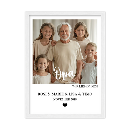 "Opa" Großvater Fotoposter Geschenk von Enkelkinder