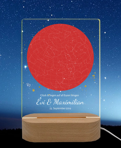 Licht an Nachthimmel