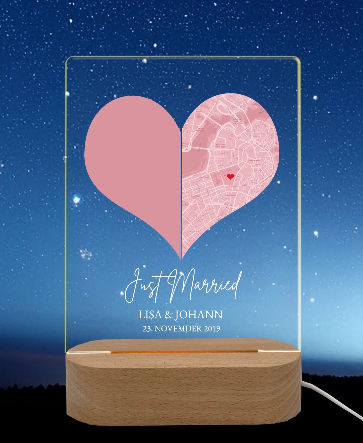 Licht an Nachthimmel